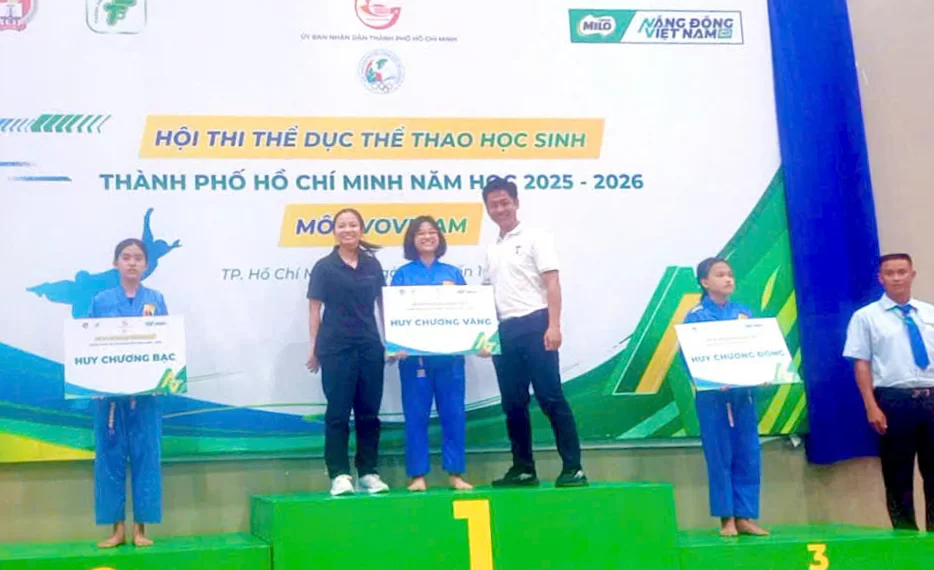 HỌC SINH TRƯỜNG TIỂU HỌC BÀU SEN – PHƯỜNG CHỢ QUÁN TỎA SÁNG TẠI HỘI THI THỂ DỤC THỂ THAO HỌC SINH TP.HCM 2025 – 2026