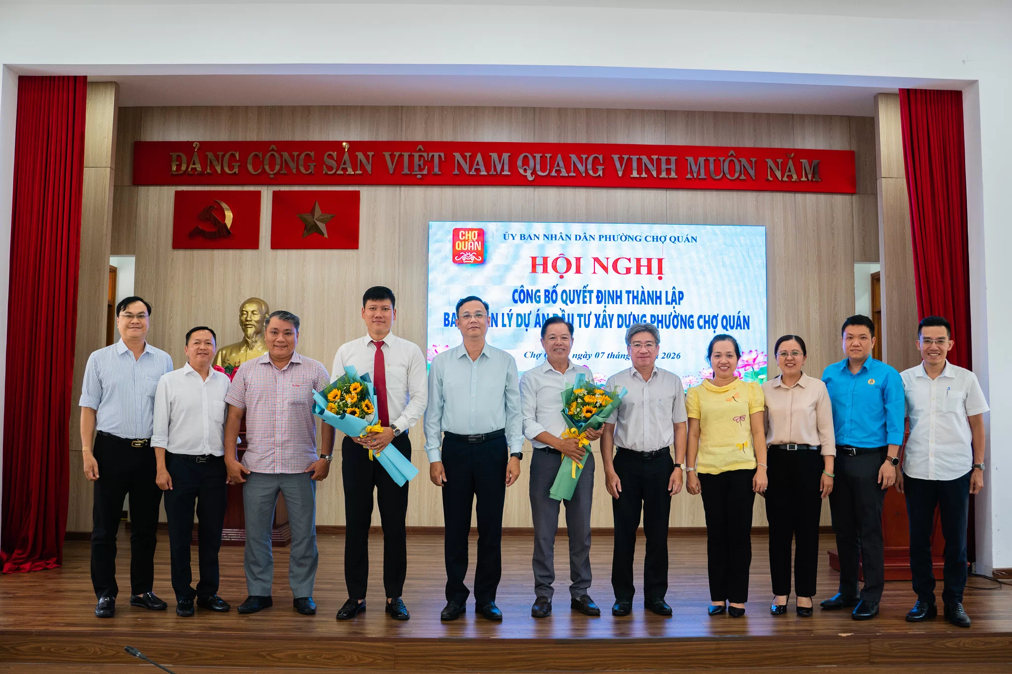 PHƯỜNG CHỢ QUÁN TỔ CHỨC LỄ CÔNG BỐ THÀNH LẬP BAN QUẢN LÝ DỰ ÁN ĐẦU TƯ XÂY DỰNG