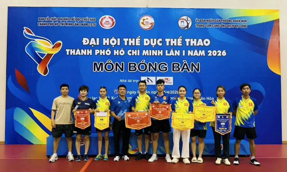 PHƯỜNG CHỢ QUÁN XUẤT SẮC GIÀNH GIẢI NHẤT TOÀN ĐOÀN MÔN BÓNG BÀN TẠI ĐẠI HỘI THỂ DỤC THỂ THAO LẦN I THÀNH PHỐ HỒ CHÍ MINH 2026