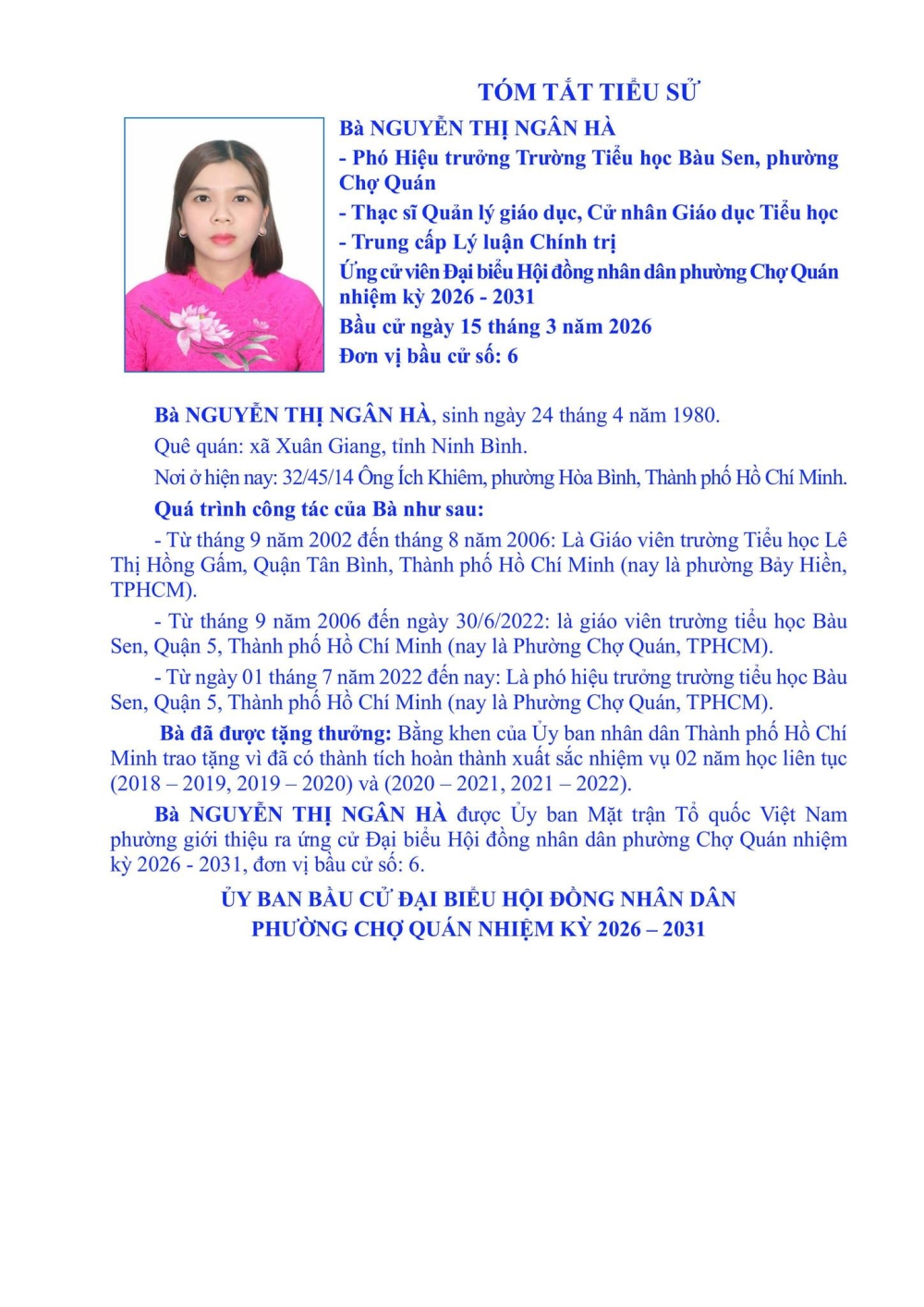 uy ban bau cu pcq thong bao tieu su ung cu vien dai bieu hoi dong nhan dan phuong cho quan dv 06 nhiem ky 2026 2031